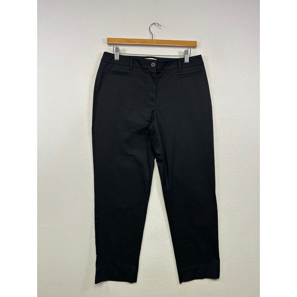 Talbots Womens 6 Black Cotton Stretch Ankle Dress Pants Office Career Academia